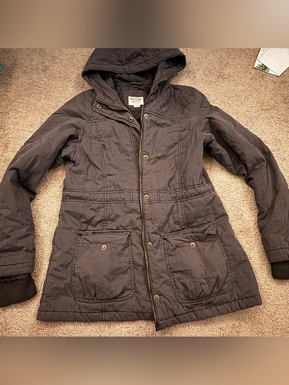 Mossimo Supply Co. Hooded Utility Jacket Winter Charcoal - Picture 2 of 16